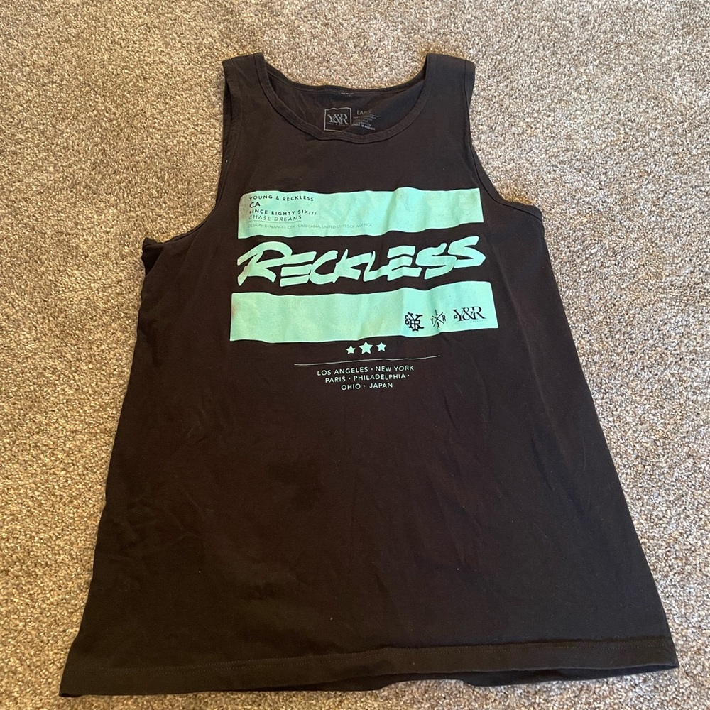 🌺5/$15!! Mens young and reckless tank top size large